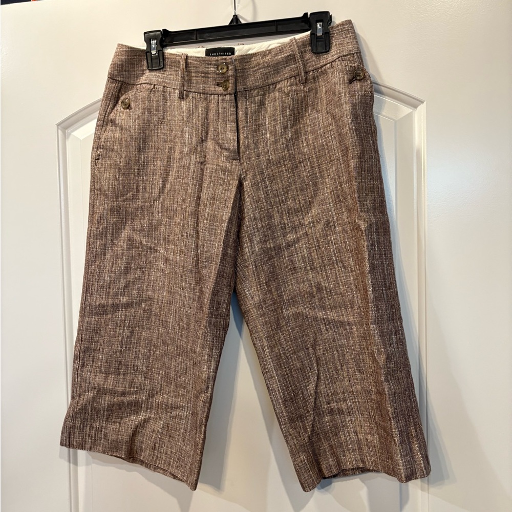 The Limited Size 6 Brown Woven Women’s Cropped Dress Pants